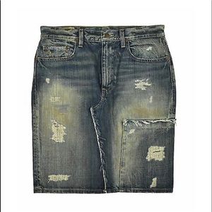 Ralph Lauren Distressed Denim Skirt
